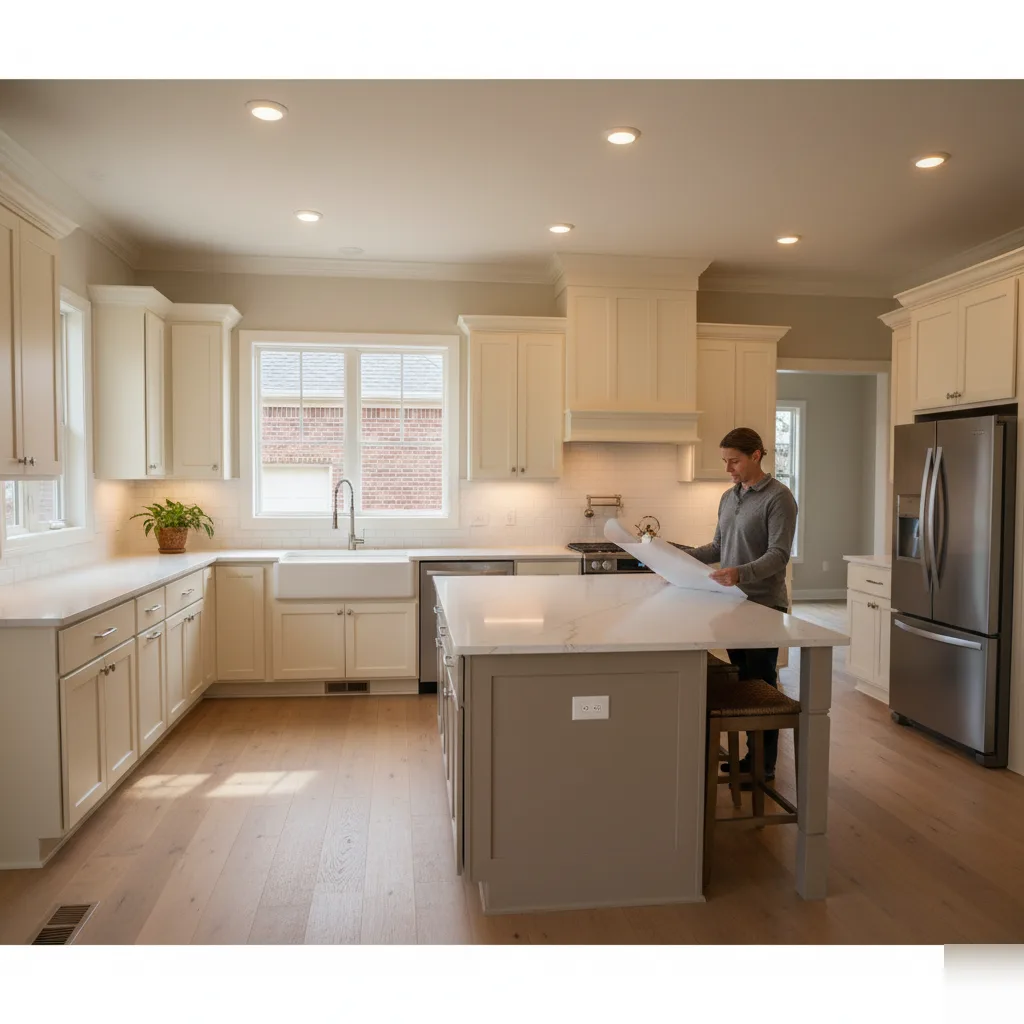Finished custom cabinets in a Brownsburg suburban home kitchen