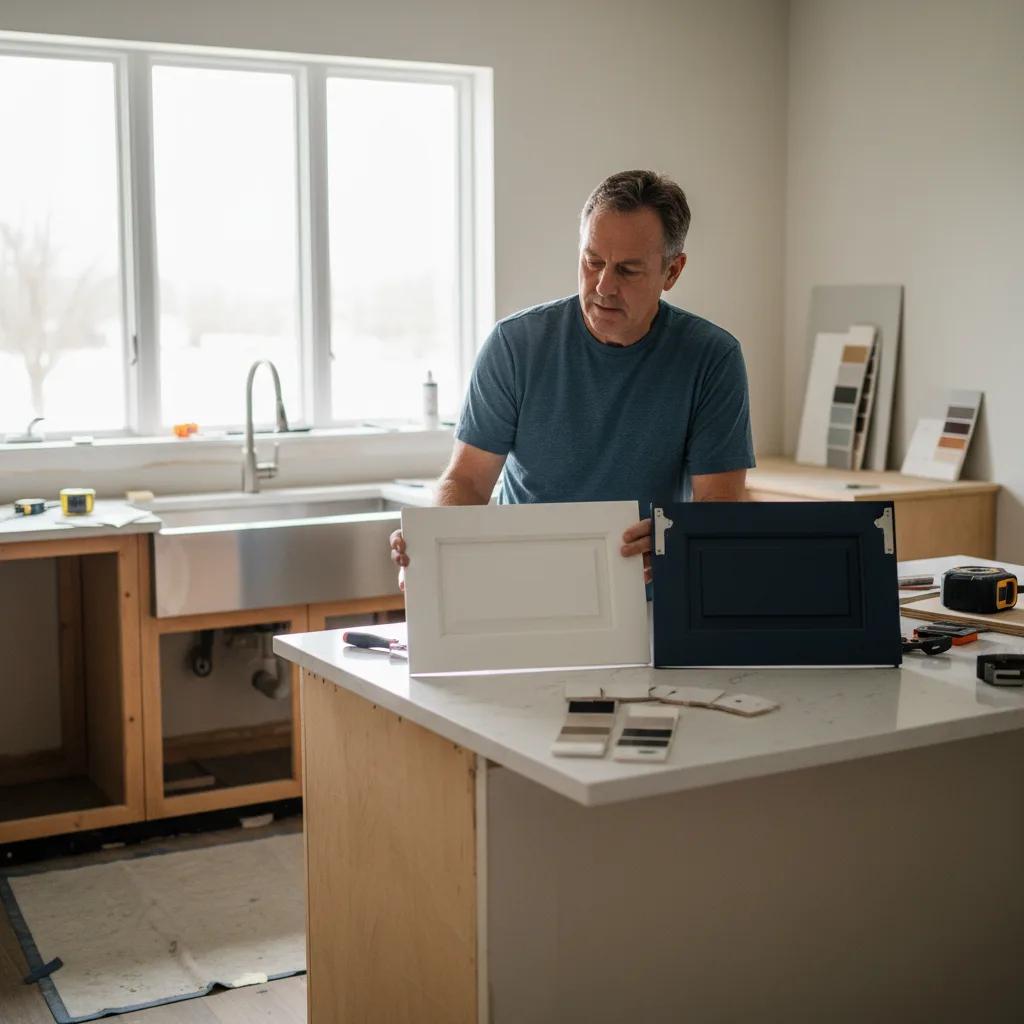 Custom versus semi-custom cabinets comparison in a Brownsburg kitchen