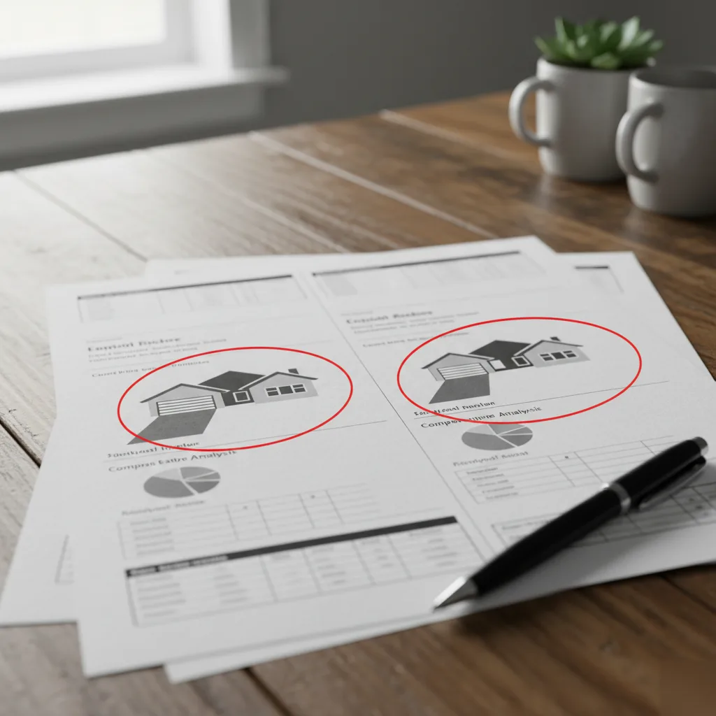 Home value comparison between homes with and without a garage based on market data