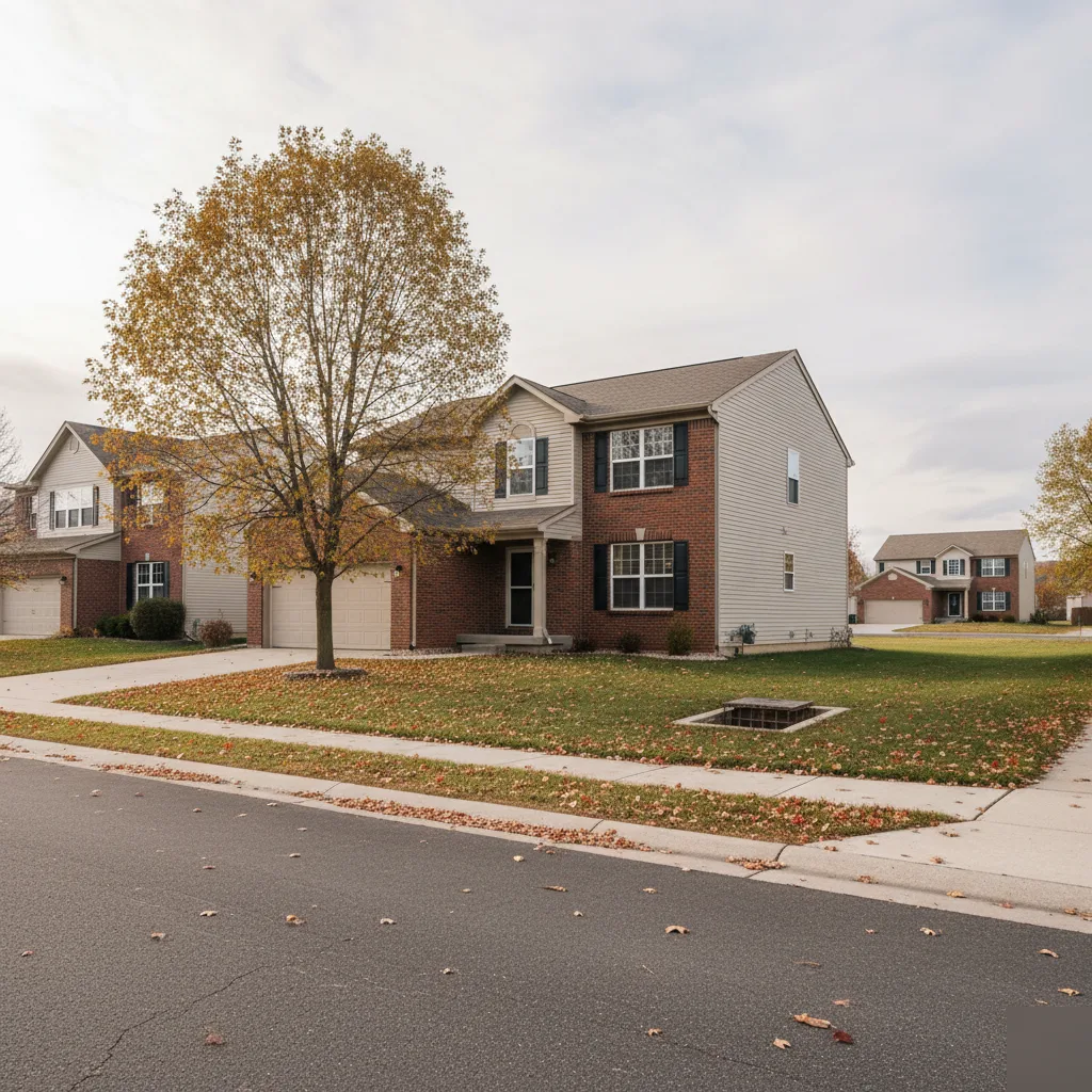 Residential home in Brownsburg, Indiana where basement finishing permit requirements apply