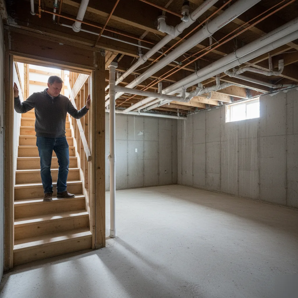 Basement finishing cost factors in Brownsburg driven by plumbing complexity below the slab