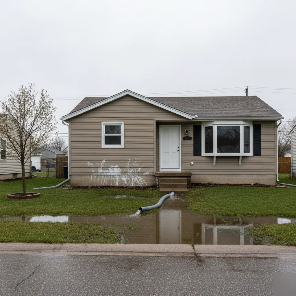 Brownsburg basement foundation showing moisture and waterproofing needs during spring