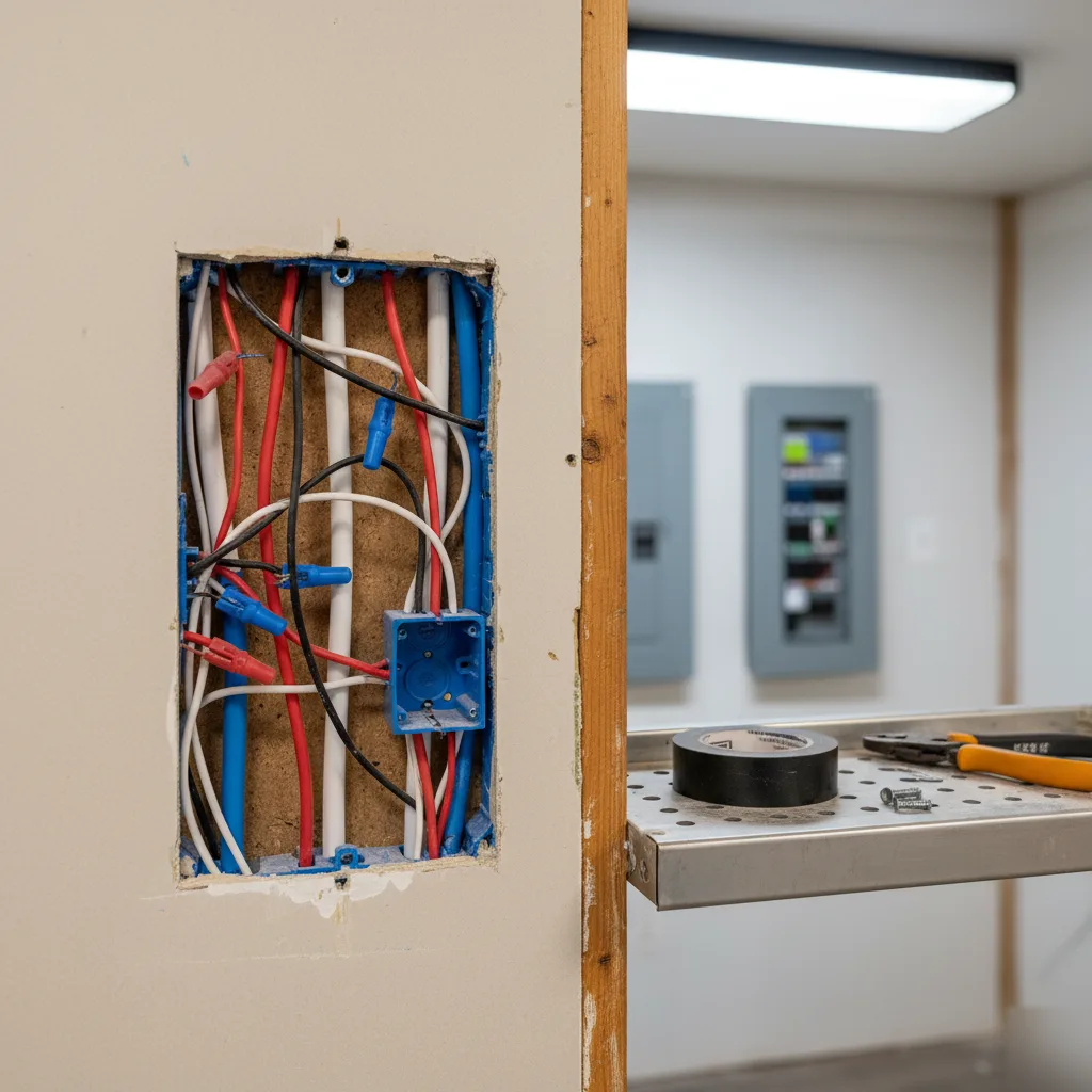 Electrical work behind kitchen walls requiring a permit in Brownsburg
