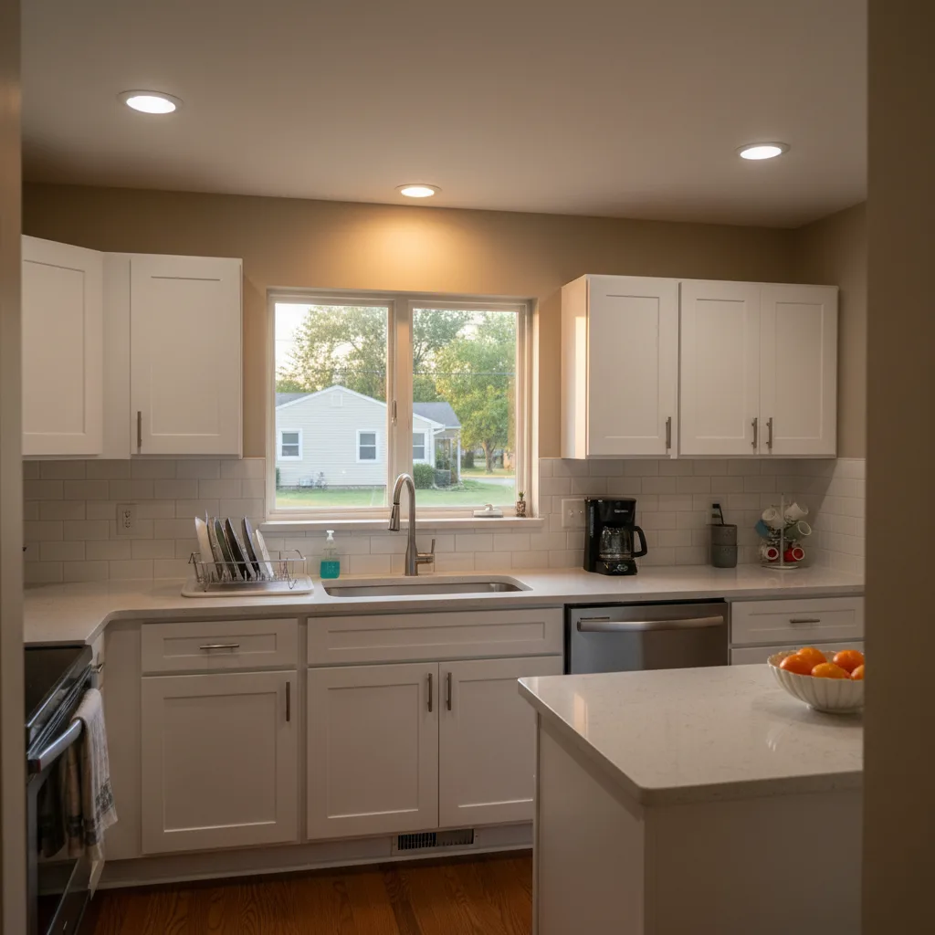 Completed kitchen remodel in a suburban Brownsburg home