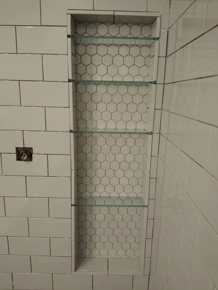 Tile floor installed in Brownsburg Indiana bathroom by Terry Brodnik Group