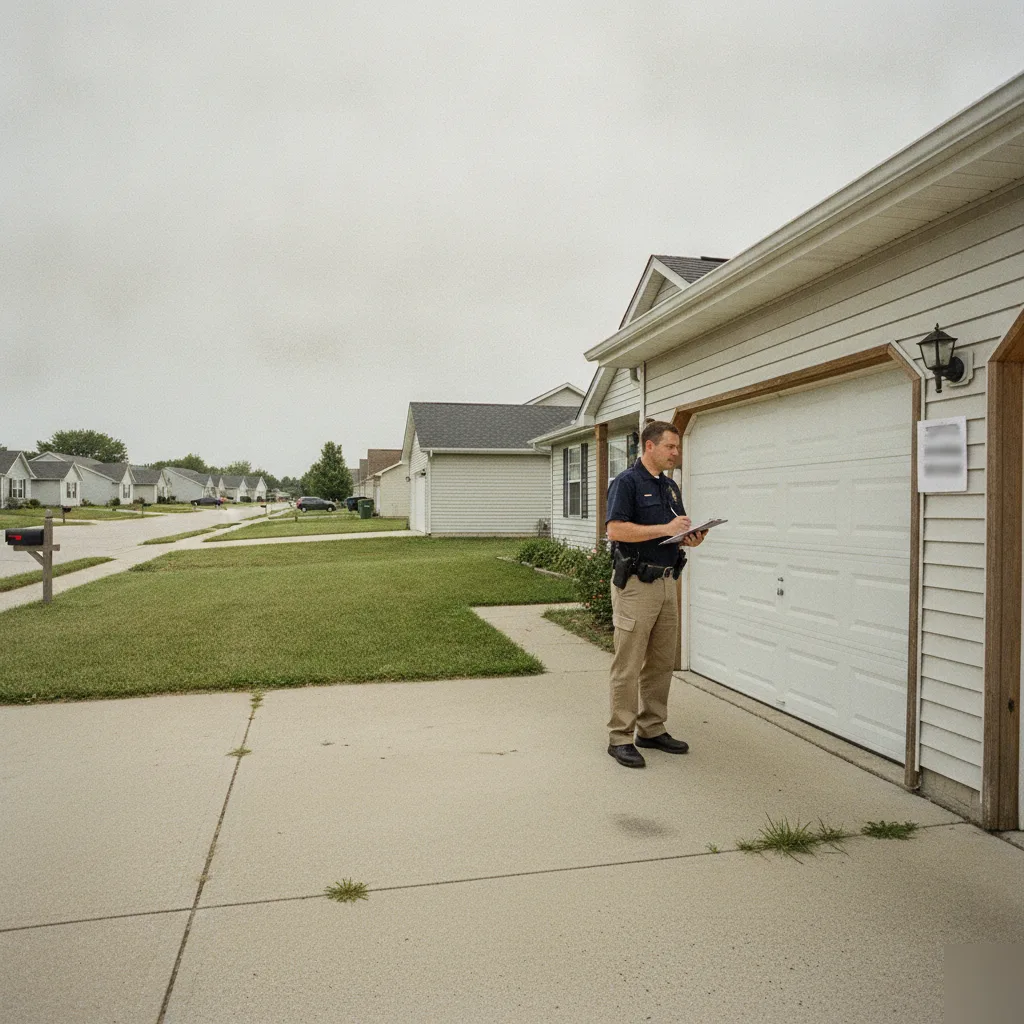 Unpermitted garage conversion violation flagged on a Brownsburg, IN home