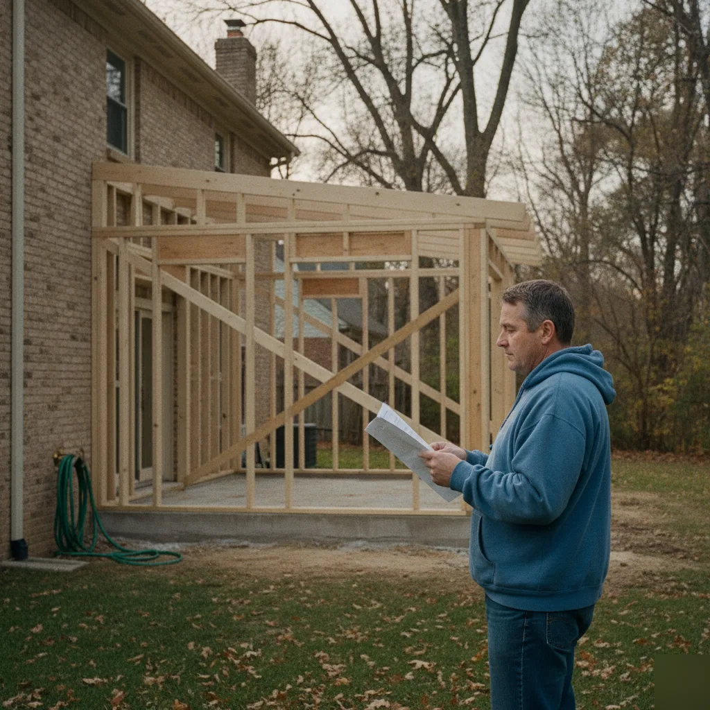 Sunroom addition building permit document for a Brownsburg, IN home