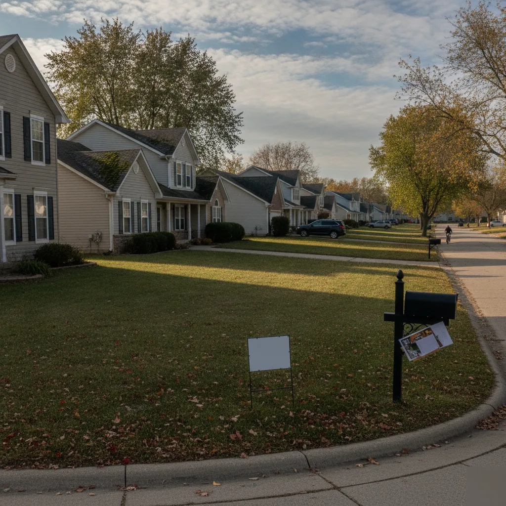 Brownsburg neighborhood roof permit sign street