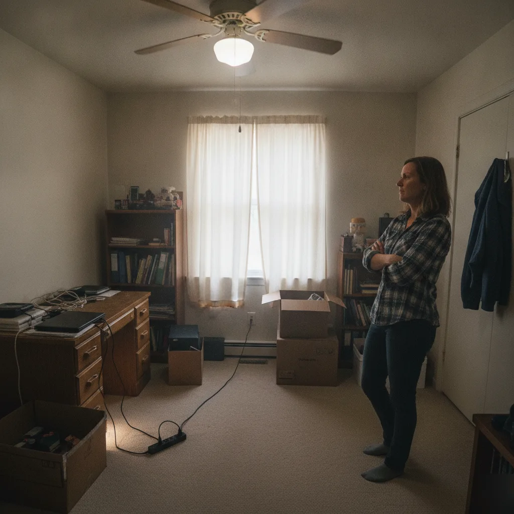 Spare bedroom being evaluated for a home office in a Brownsburg home