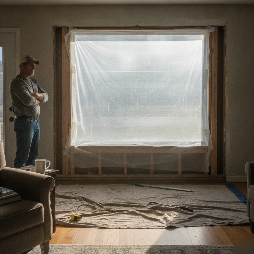 Window and door installation timeline with an exposed frame in Brownsburg