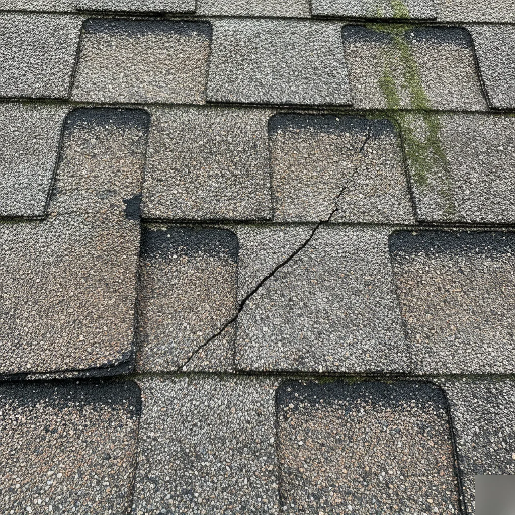 Shingle granule loss cracking roof age brownsburg