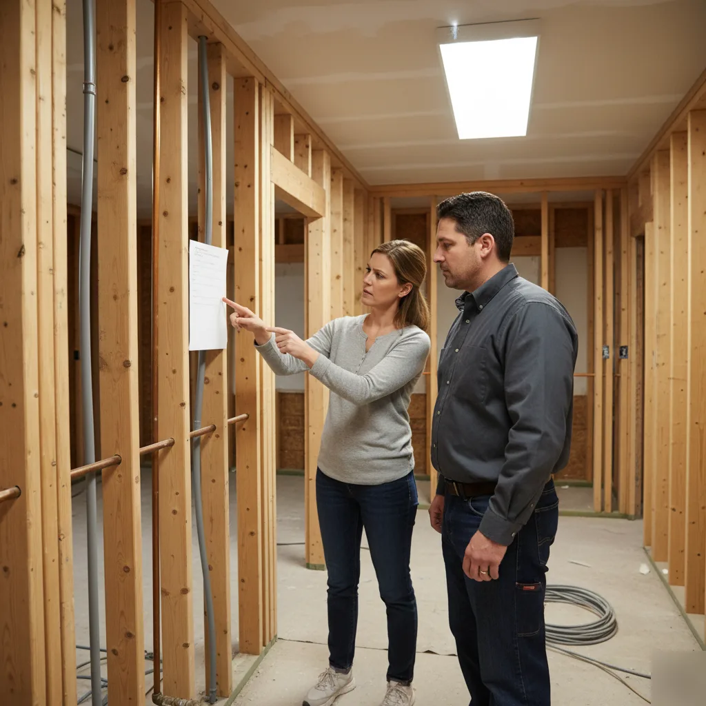 Brownsburg homeowner reviewing renovation permit and inspection documents