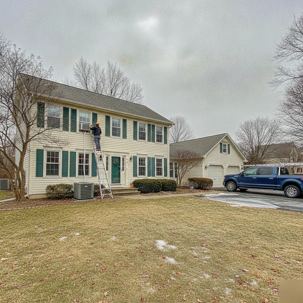 Ductless mini-split installed to keep a Brownsburg home office comfortable in winter