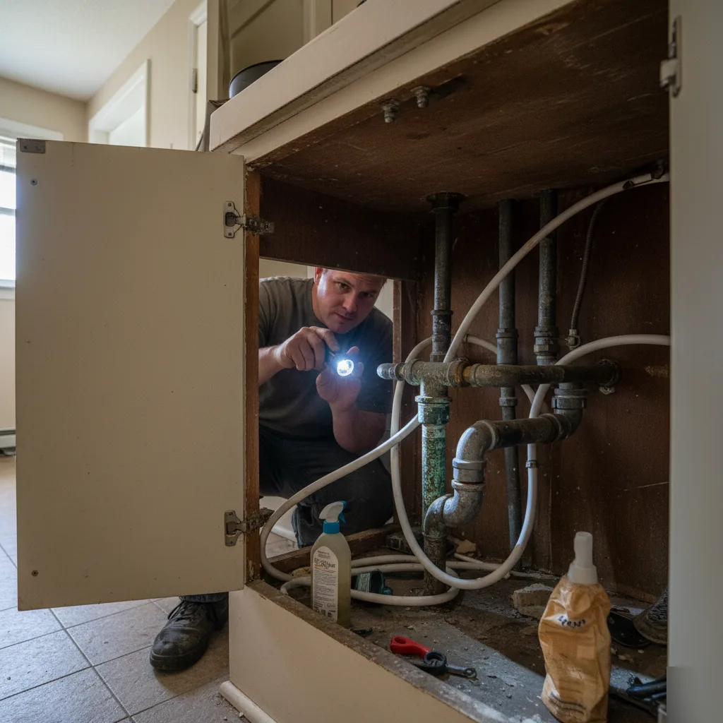 Plumbing work in an older Brownsburg home during a bathroom remodel