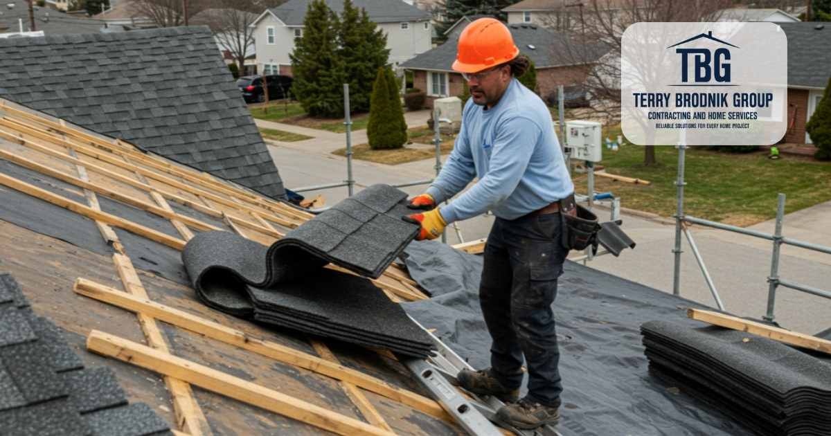 Roofing Contractor Working on site
